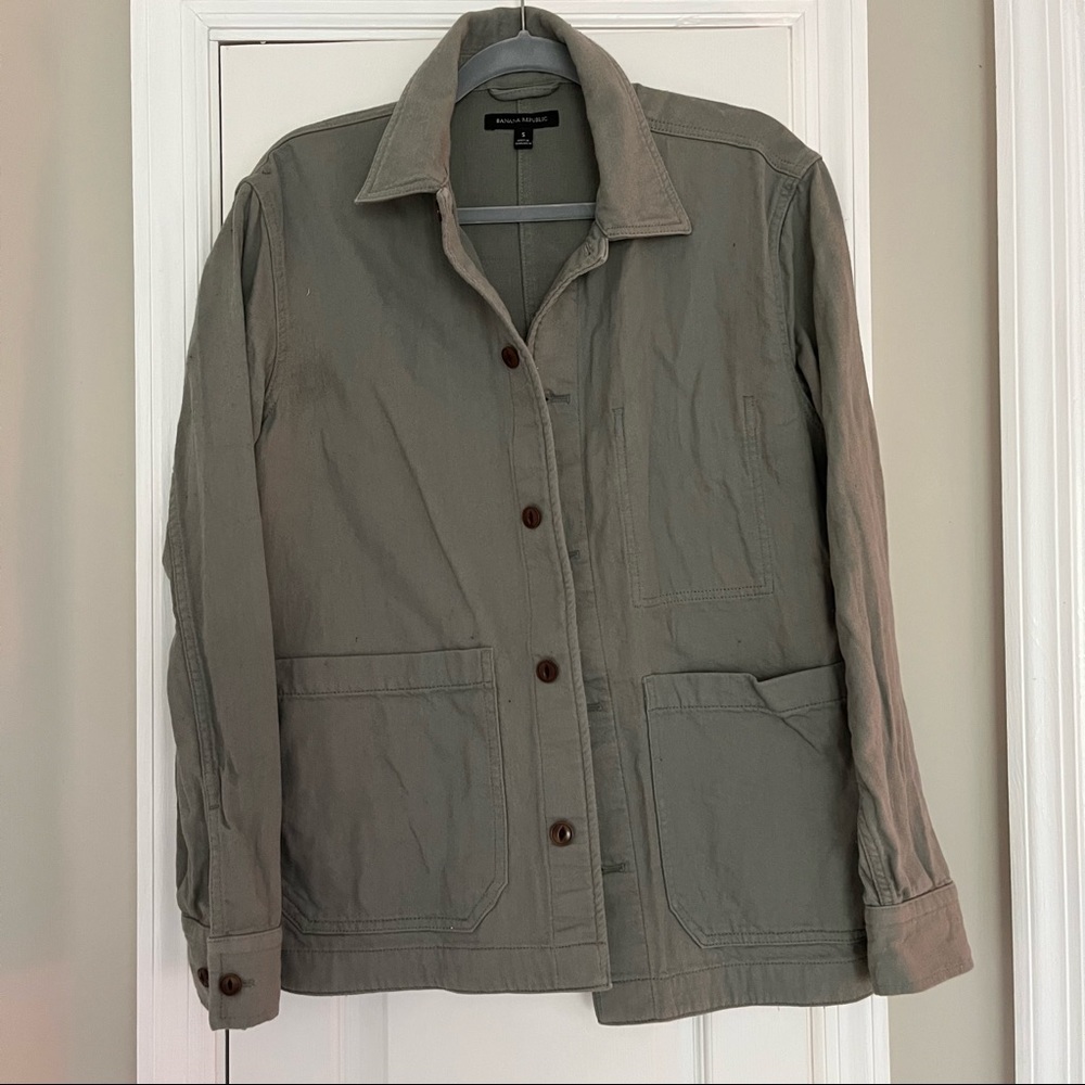 Banana Republic Olive Green Utility Shirt Jacket